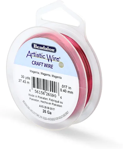 Vista 181 de Artistic Wire, Alambre de cobre de color chapado en plata de calibre 18, resistente al deslustre, amatista, 20 pies