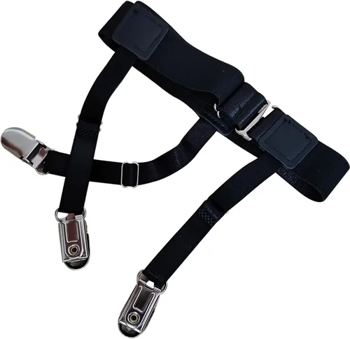 Vista 5 de soujkooy 2 pares de estancias para camisa para hombre, soportes ajustables de alta calidad, pantalones de camisa para hombres policía militar