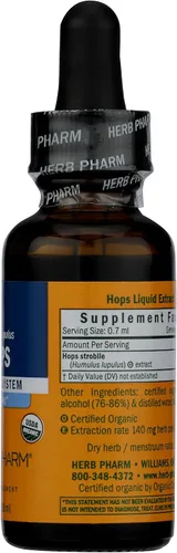 Vista 5 de Herb Pharm Extracto líquido de lúpulo orgánico certificado para calmar el apoyo del sistema nervioso, 1 onza*