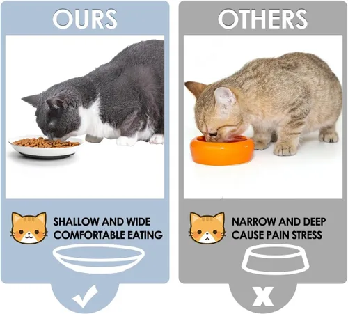 Vista 2 de Cuenco de comida para gatos, diseño antifatiga para gatos, paquete de 3 (3 patas)