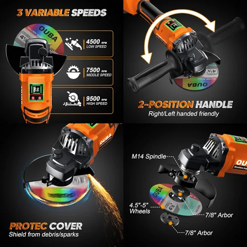 Vista 2 de Herramientas eléctricas inalámbricas de amoladora angular, compatibles con herramienta de esmerilado de batería Dewalt 20V Max, motor sin escobillas