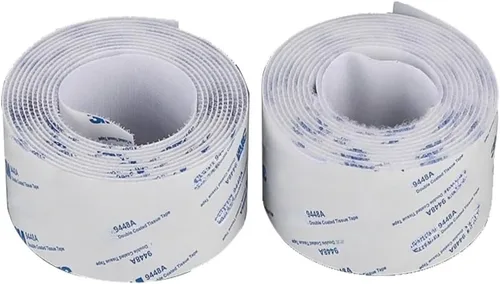 Vista 4 de Cinta de gancho y bucle SJ3550, cierre extraíble de doble bloqueo 1IN ×3.28 Tiras entrelazadas autoadhesivas negras resistentes para uso doméstico