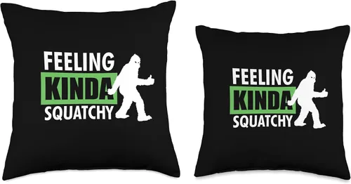 Vista 3 de Funny Bigfoot Apparel and Designs Bigfoot Funny Feeling Kinda Squatchy Sasquatch - Almohada de 16 x 16 pulgadas, multicolor