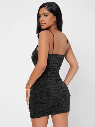 Vista 2 de Floerns Minivestido ajustado sin mangas con purpurina para mujer
