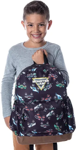 Vista 2 de INTIMO Monster Jam Trucks Dragon Zombie Grave Digger Megalodon - Mochila estampada