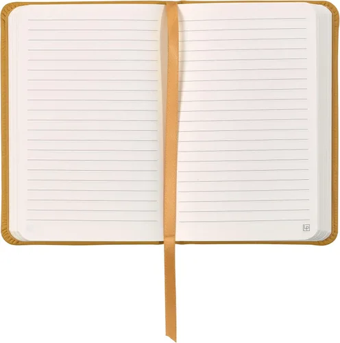 Vista 3 de Cuaderno de escritura clásico de cuero, de tapa dura, cierre elástico, páginas con rayas estrechas, colección Inspire
