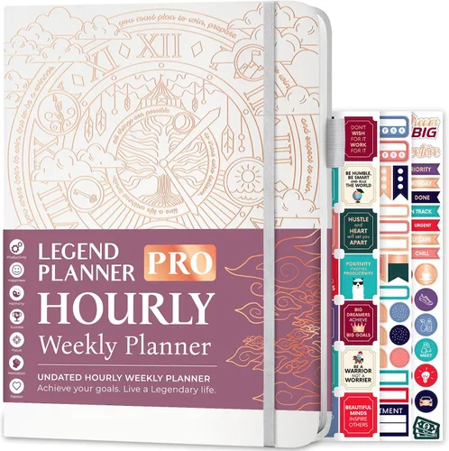 Vista 12 de Legend Planner PRO horario semanal y diario - Organizador con franjas horarias. Diario de citas y agenda para trabajo y vida personal, A4