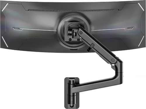 Vista 12 de monTEK Soporte de pared para monitor para pantallas ultraanchas de 17-57" hasta 59.4 libras, brazo de monitor individual de resorte de gas