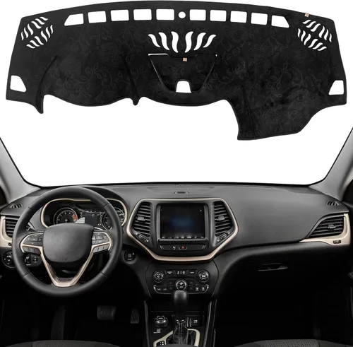 Vista 26 de Cubierta de Salpicadero Alfombrilla de Tablero Compatible con Je-ep Wrangler JK 2017-2011 (para Código de Cuerpo JK), Alfombrilla Antirreflejos