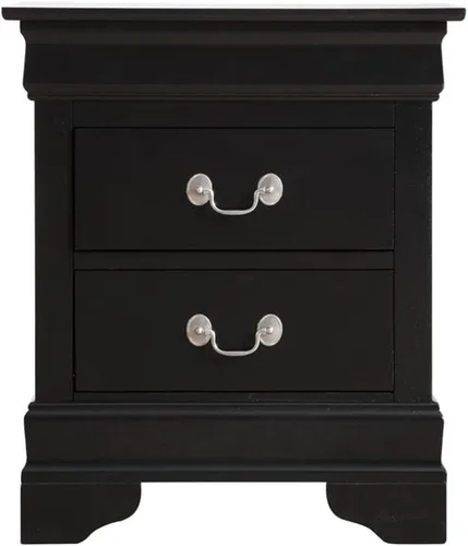 Vista 3 de Glory Furniture Louis Phillipe - Mesita de noche con 2 cajones, color negro