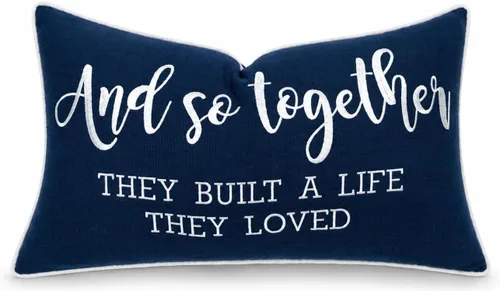 Vista 12 de Funda de Cojín Decorativo Romántico para Pareja, Sentimiento de Amor Bordado, Refranes Decorativos, Acento Lumbar - Decoración de Frases Acogedoras