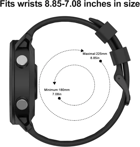 Vista 6 de ISABAKE Correa de reloj para Garmin Forerunner 955/945/745, correa de repuesto de silicona de 0.866 in para pulseras Fenix 5/6/Approach S60 Blanco