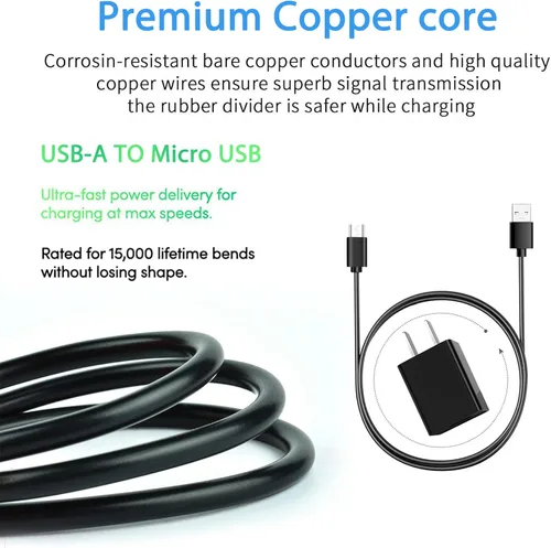 Vista 4 de Cable de carga USB de 5 pies compatible con altavoz GPS Bushnell Wingman, Bushnell Neo Ghost, Phantom, Treblab FX100 HD7 X5 XR700 XR500 N8 XR100 XGO