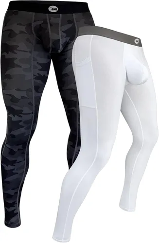 Vista 19 de RM Real Men Leggings de nailon para correr, tamaño de bolsa personalizada ABCD, cintura XS-5XL, pantalones de yoga, medias, capa base para clima