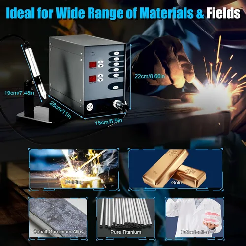 Vista 2 de Máquina automática de soldadura por puntos CNC, máquina de soldadura de mano portátil para metal, kits de soldador de joyas permanentes de 110 V/60