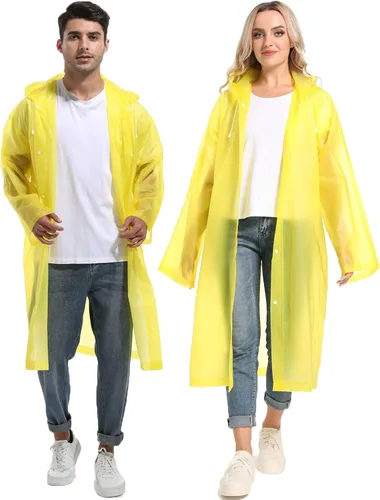 Vista 4 de Ponchos de lluvia para adultos, impermeables, reutilizables, para supervivencia, resistentes, militares, impermeables, 2 paquetes de abrigo