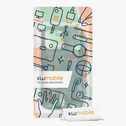 Vista 7 de kwmobile Funda compatible con Apple iPhone 13 Pro, funda de TPU suave con tarjetero y acabado de silicona, color verde bosque