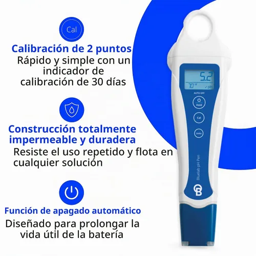 Vista 4 de Bluelab Medidor de pH Tipo Lápiz y Kit de Cuidado de Sonda con Suministros de Calibración, Solución de Almacenamiento y Cepillo, Probador Digital