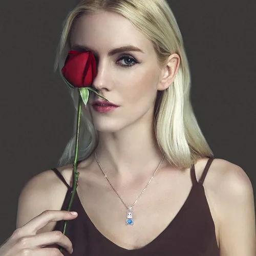 Vista 3 de Collar de plata de ley S925 con diseño de corazón de circonio cúbico, regalo para mujeres adolescentes