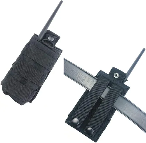 Vista 6 de Molle Tactical - Funda universal de nailon para radio compatible con Baofeng Midland Motorola Walkie talkies