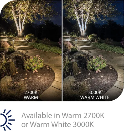 Vista 3 de Iluminación de paisaje WAC, luz redonda LED de 12 V y área 2700 K en negro