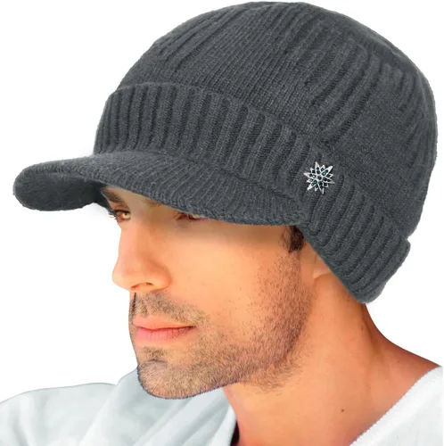 Vista 28 de Dahlia Gorro para hombre con visera - lana, sombrero de invierno con borde, forro polar