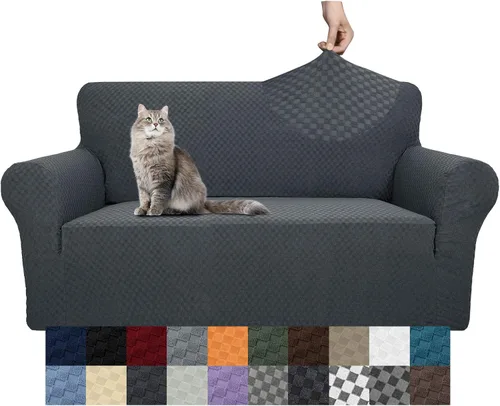Vista 34 de YEMYHOM Funda para sofá con diseño jacquard de alta elasticidad, funda para silla de sala de estar, a prueba de mascotas, perros y gatos