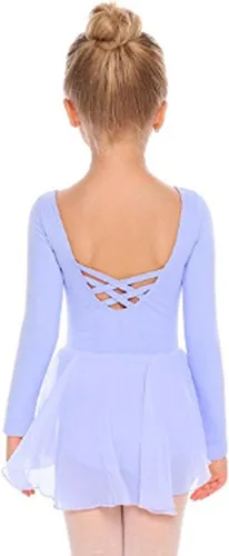 Vista 23 de Arshiner Vestido de ballet clásico de manga larga para niñas Negro