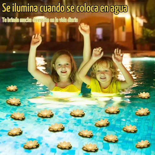 Vista 6 de Liliful - 24 luces de loto flotantes Diwali, 3.94 pulgadas, color blanco