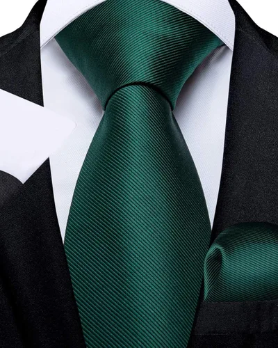 Vista 2 de DiBanGu Solid Tie - Pañuelo de seda para hombre, corbata tejida y pañuelo de bolsillo