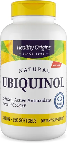 Healthy Origins Ubiquinol (forma activa de CoQ10), 300 mg – Forma activada de CoQ10 – Kaneka Ubiquinol Suplementos para la salud del corazón y apoyo
