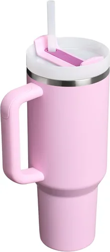 Vista 3 de Stanley Quencher H2.0 - Vaso de acero inoxidable con asa, pajilla y tapa FlowState giratoria de 3 posiciones; aislamiento térmico, sin BPA; apto