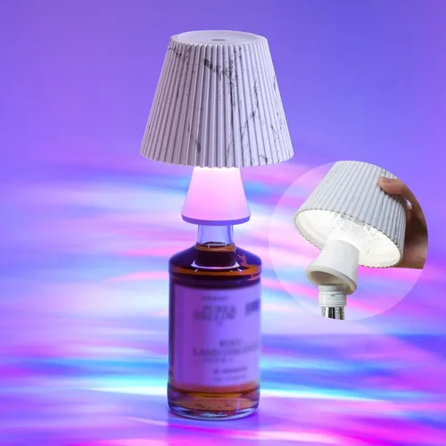 Vista 16 de WILIT Lámpara Inalámbrica de Botella para Botellas de Licor, Lámpara de 3 Niveles de Brillo con Soportes Inalámbricos para Lámparas de Mesa, Luz