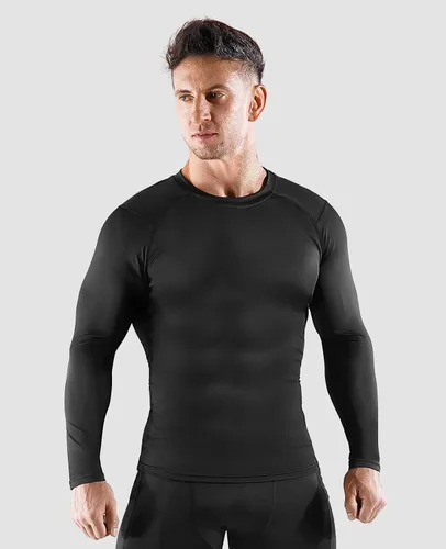Vista 2 de Niksa Paquete de 25 camisetas de compresión para hombre, camiseta de compresión de manga cortalarga, camiseta de entrenamiento para hombre