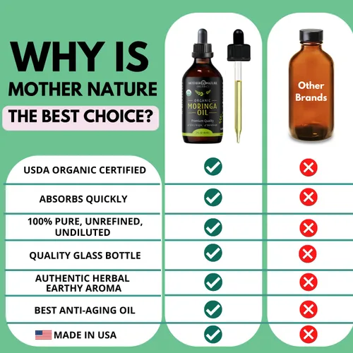 Vista 8 de Aceite de moringa orgánico certificado por USDA, 100% puro, prensado en frío y sin refinar sin gluten (2 onzas), hidratante natural para piel, cara
