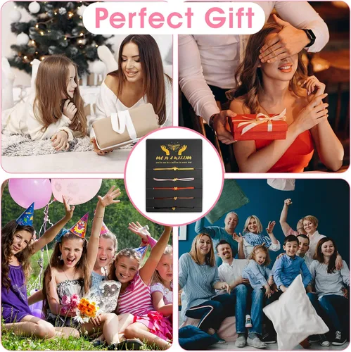Vista 3 de Pulsera de amistad de 5 piezas para adolescentes y mujeres colgante de corazón impermeable bonito regalo para ser querido perfecto - pulseras