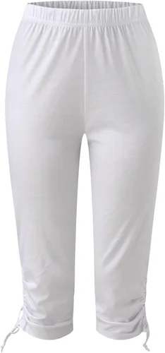 Vista 5 de Pantalones capri de yoga para mujer, leggings recortados florales de verano, pantalones ajustados con cordón ajustable para vacaciones