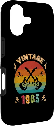 Vista 3 de Vintage 1963 Birthday Guitar Player 63th Guitarist Birthday Case for iPhone 17