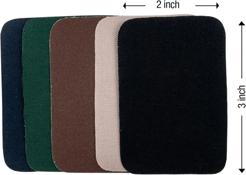 Vista 3 de SINGER Parches de sarga para planchar, 2 x 3 pulgadas (10 unidades, colores oscuros surtidos)