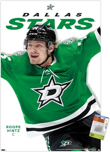 Vista 8 de Trends International NHL Dallas Stars Roope Hintz Feature Series 23 - Póster de pared, 14.72 x 22.37 pulgadas, paquete de póster premium y pasador