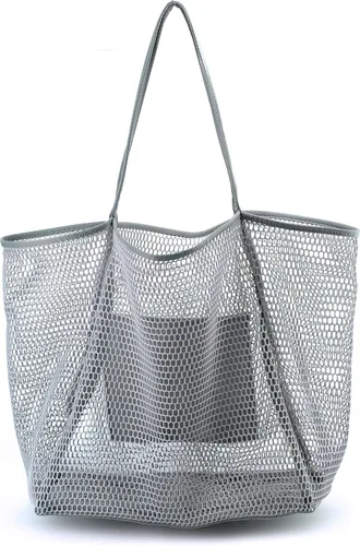 Vista 8 de Bolso de hombro para mujer Hoxis de malla, para la playa
