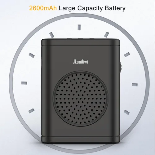 Vista 6 de Amplificador de voz con micrófono inalámbrico de solapa con clip, [Bluetooth 5.3] Micrófono para profesor para aula, Sistema PA de altavoz mini
