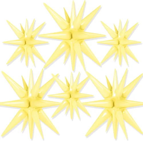 Vista 32 de Globos de papel de aluminio con forma de estrella negra de PartyWoo, 2 piezas de 42 pulgadas, grandes, con puntas explosivas, de Mylar