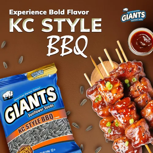 Vista 4 de GIANTS KC Style BBQ Semillas de Girasol - Semillas de girasol a granel, semillas de girasol tostadas para comer, sabor a barbacoa, aperitivo