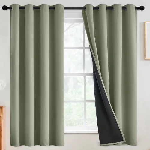 Vista 84 de SimpleHome - Cortinas opacas 100% para recámara, cortinas de ventana con ojales beige, con aislamiento térmico, cortinas de oscurecimiento