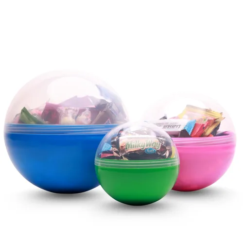 Vista 8 de Paquete variado de dulces en cápsula redonda gigante de color transparente – Surtido de dulces envueltos individualmente 20 piezas de 0.74 libras
