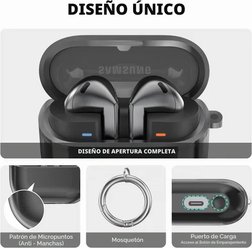 Vista 3 de AhaStyle - Carcasa transparente para Samsung Galaxy Buds 3 FE/Galaxy Buds3 Pro/Buds 3