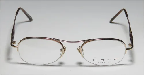 Vista 3 de KATA Noa - Gafas de diseñador para hombre y mujer, combinación de colores, de media armazón, accesorios de moda (47-19-140, oro/marrón)