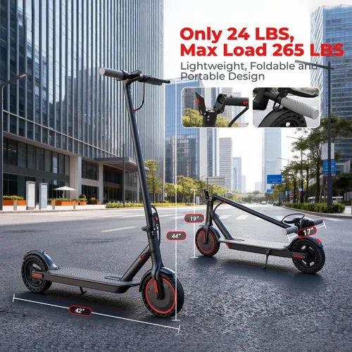 Vista 5 de Qlaway 350W Electric Scooter for Adults, Speed Up to 19Mph, Max 15-22 Miles Range, Commuting Scooters with APP Control and Dual Brakes System