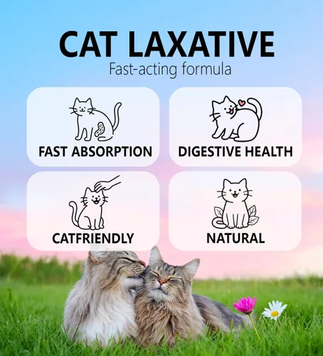 Vista 6 de Alivio del estreñimiento para gatos, laxante 100% natural para gatos, 2 onzas líquidas con probióticos suavizante de heces para gatos, promueve